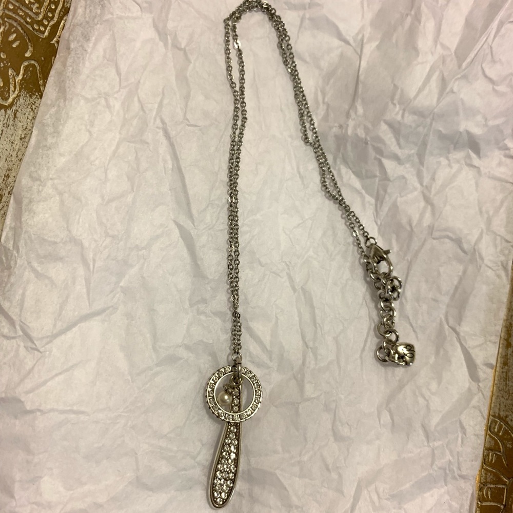 Brighton Rhinestone Necklace with Pearl Bead